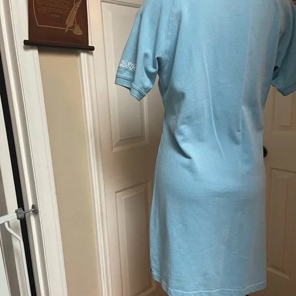 BSR Light Blue Polo Shirt Dress with Embroidered Fawn - Picture 7 of 11